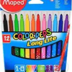 MAPED Fibre Tip Pens / Feutre 12 Colors - 845020 تلوين فاتر
