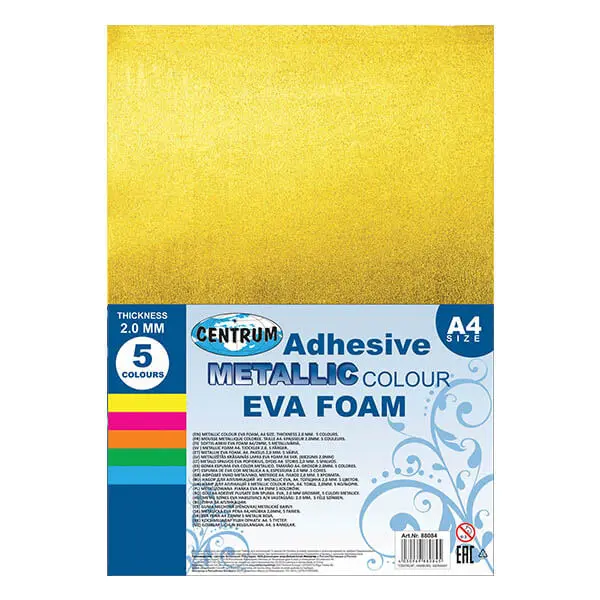 Centrum Adhesive Metallic Eva Foam Mousse A4 / 5 Colors / 88084 موس لميع لاصق
