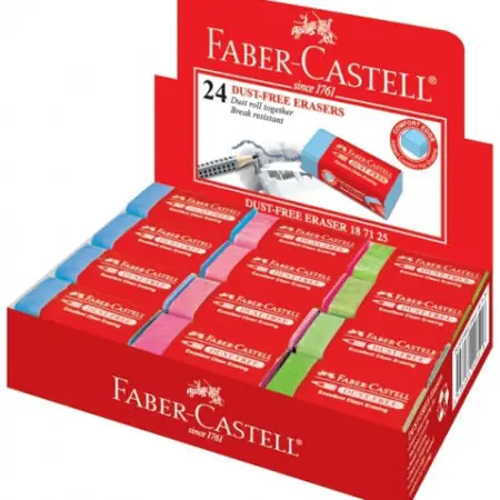 Faber Castell Colored Eraser Med. Carton Cov. 24/Pack / 187125 ممحاة ملونة