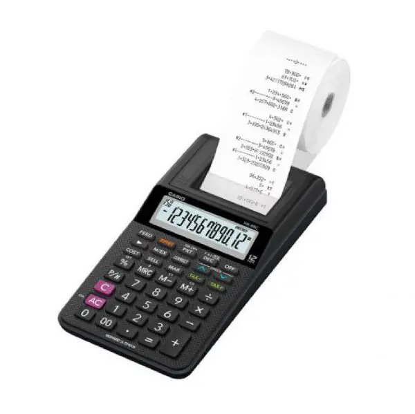 CASIO Printing Calculator HR-8RC / 0 - 00 / 12 digits الة حاسبة مع رولو