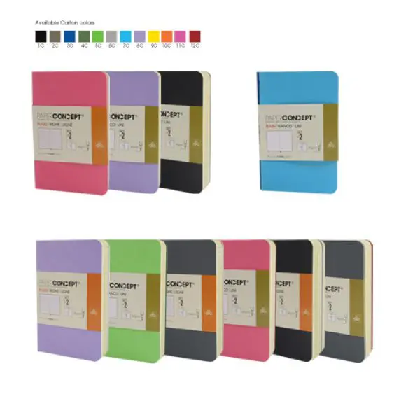 Paper Concept Note Book Lines 2pcs 65*105mm With Elastic 28sh 85g / ML2431 OPP