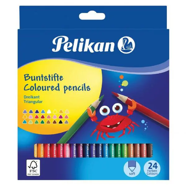 Pelikan Coloring Pencils 24 Colors / 998294 تلوين خشب طويل