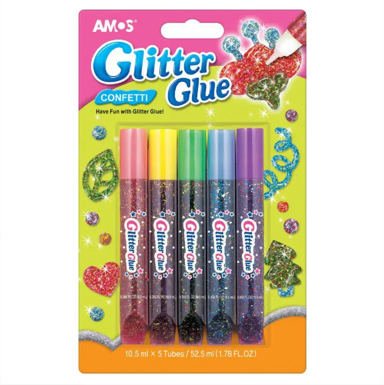 AMOS Glitter Glue 10.5ml * 5 Tubes Confetti / GCF10B5 انابيب برق