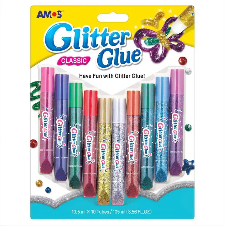 AMOS Glitter Glue 10.5ml * 10 Tubes Classic / GCL10B10 انابيب برق
