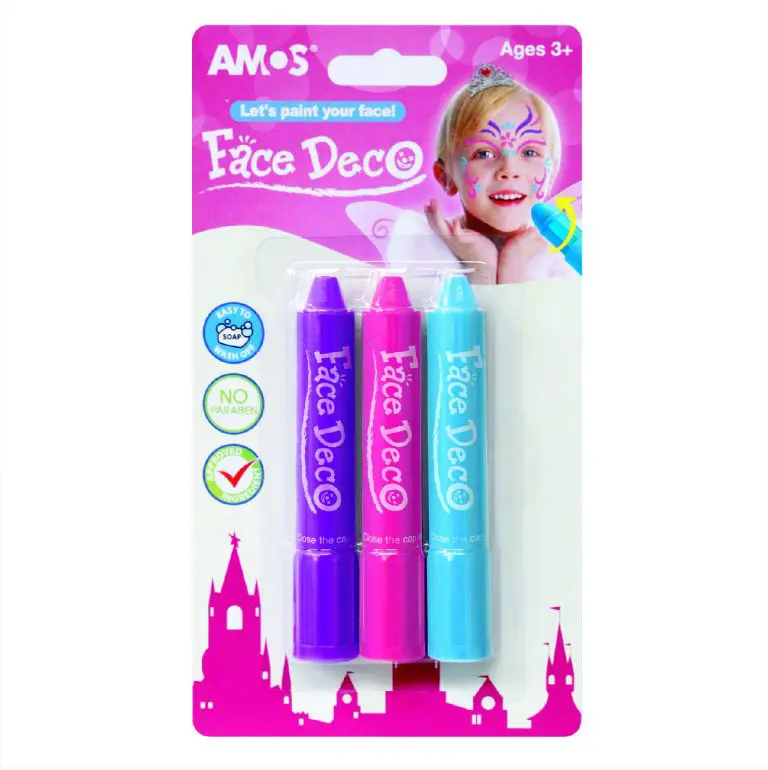 AMOS Face Deco Painting 3 Colors ( Pink Violet L.Blue ) FD5B3 تلوين للوجه