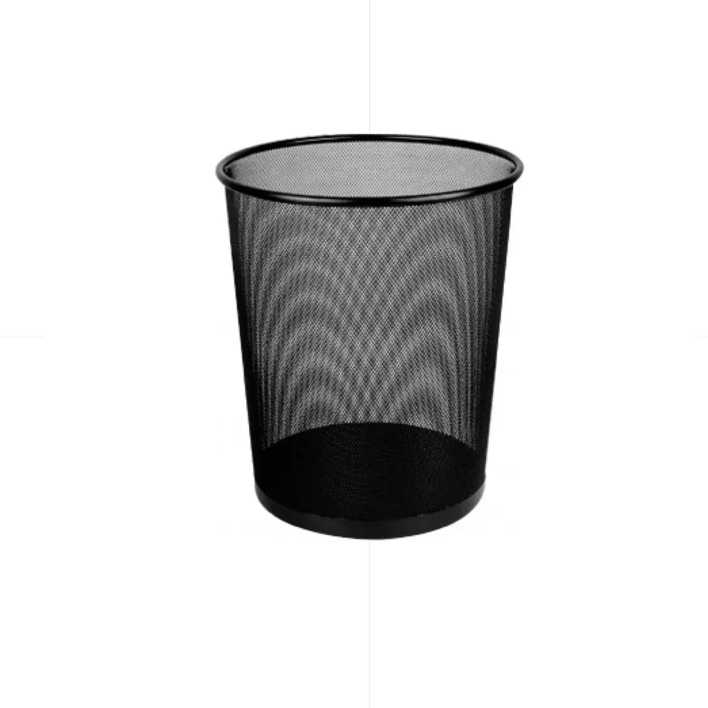 Metal Mesh Wastebasket For Office 28*33 Black / Wideny سلة مهملات