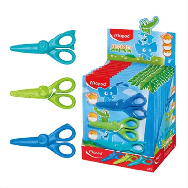 Maped Student Scissors Set 3pcs Full Plastic 12cm Kidi Craft / 981727 مقص عادي و زيكزاك