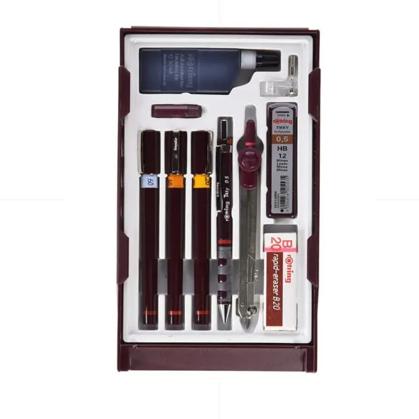ROTRING College Set MASTER 2/4/6 Pens + Acc. + Compass S0699450
