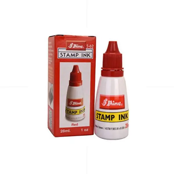 SHN Stamp Pad INK 28ml S-62 / RED قنينة حبر احمر