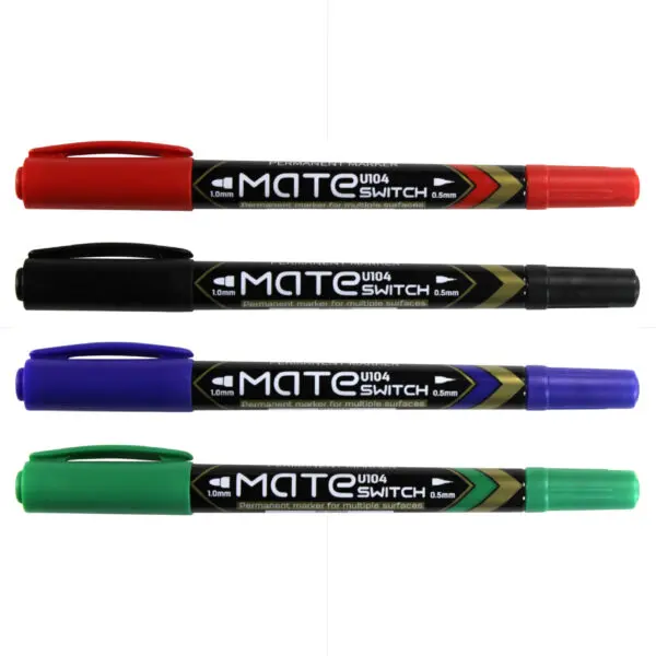Deli OHP Permanent Pen Dual Tip  0.5 - 1.0 / U10430 قلم ماركر براسين