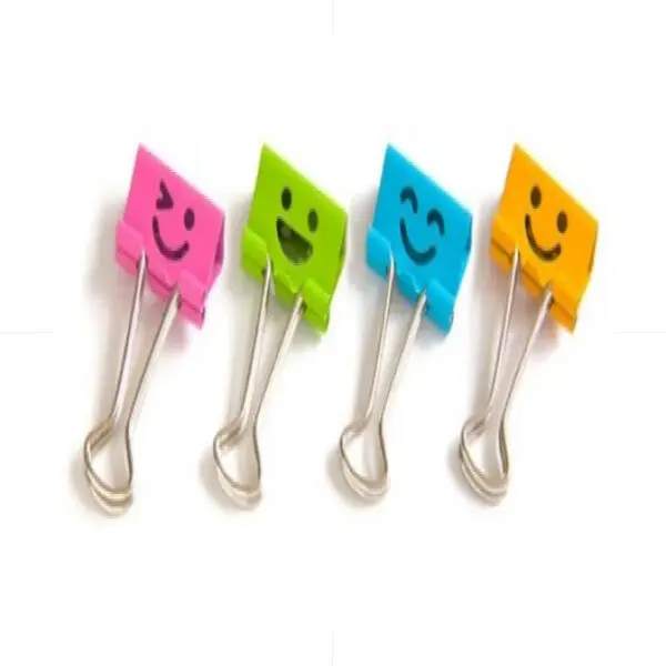 Deli Colored Binder Clips Smile 32mm 24pcs / 8496