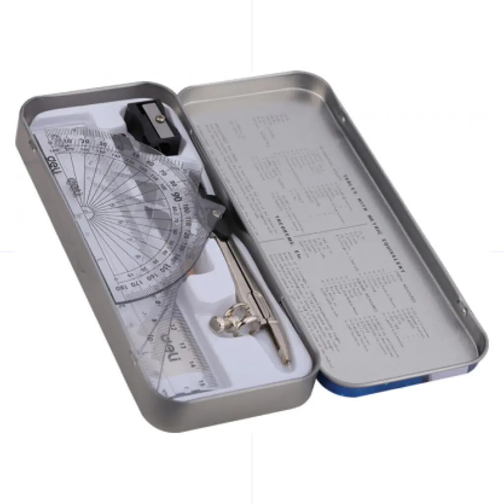 Deli Metal Geometric Math Set 8pcs / G30505 علبة هندسة معدن