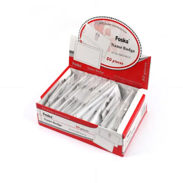Foska Badge Name / ID Holder / 90*57mm / NB0300 اتيكيت مع ملقط ودبوس روضات