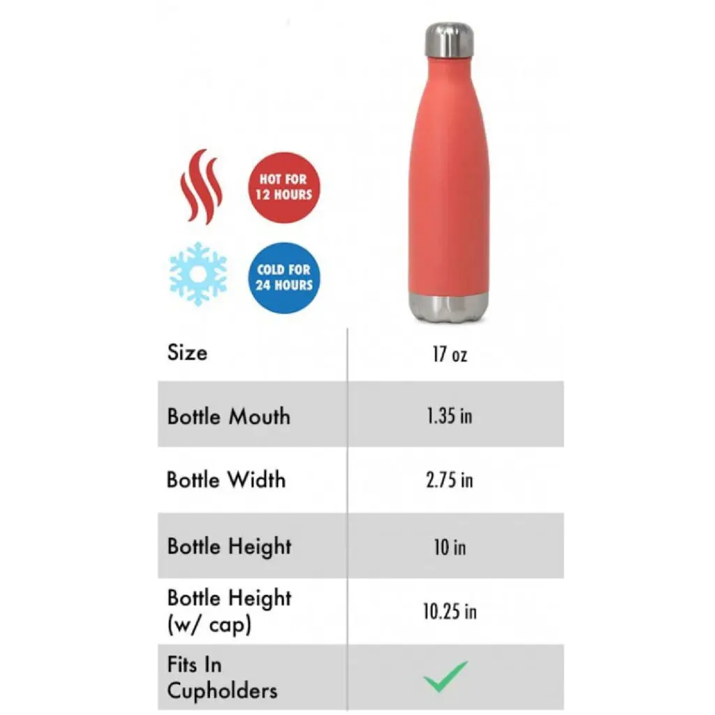 Cool Gear Stainless Steel Thermos Bottle 502ml Pink / CG-4845-PK مطرة