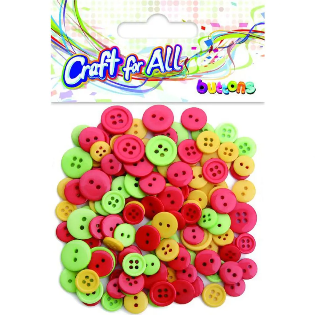 CFA Plastic Colored Buttons 10-15mm Red Yellow Gr / CA-238 ازرار بلاستيك للاشغال