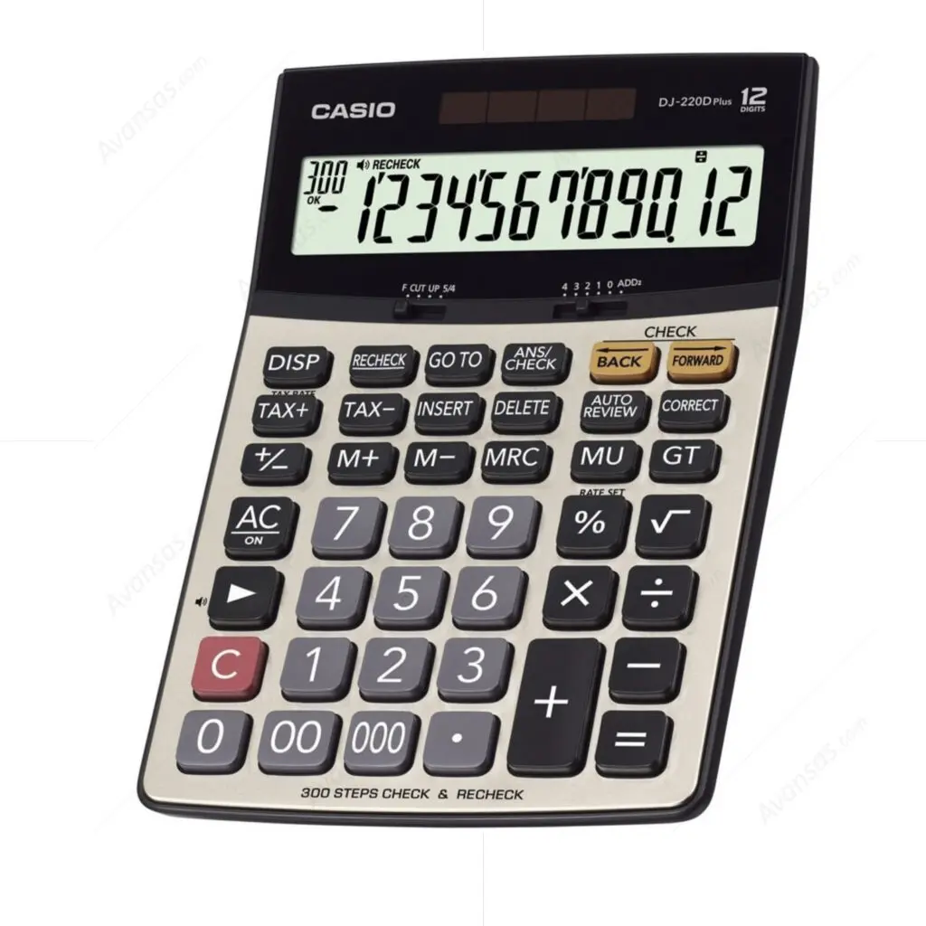 CASIO Calculator DJ-220D PLUS / 0-00-000 / 12 digits ORIGINAL الة حاسبة