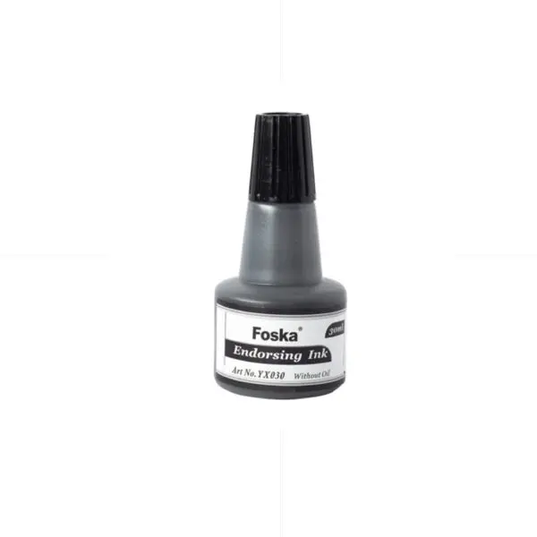 Foska Stamp Pad INK 30ml YX030 / BLACK قنينة حبر ازرق