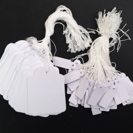 Quick White Labels With Thread  اتيكات بخيط / ربطة