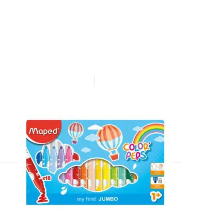 Maped Fibre Tip Pens Feutre Jumbo 18 Colors / 846221 تلوين مائي