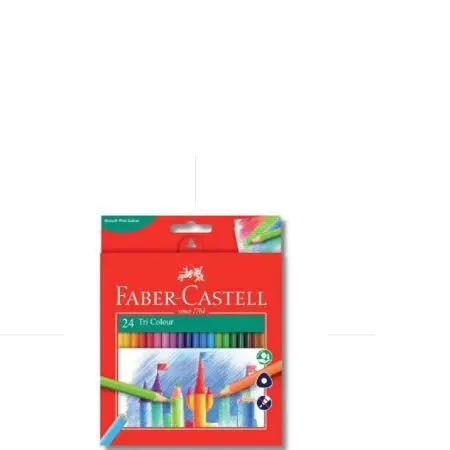 Faber Castell Coloring Pencils Triangular 24 Colors / 115855 Red تلوين خشب