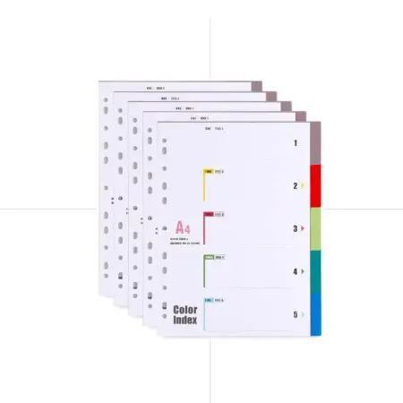 Plastic Dividers 5 Parts A4 / 5TB-A / Data Z فواصل بلاستيك ملونة