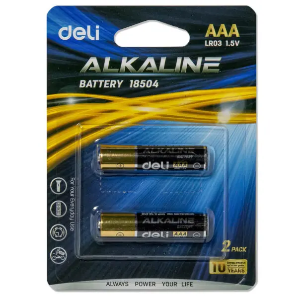 Deli Alkaline Battery AAA LR03 2pcs / 18504 بطاريات