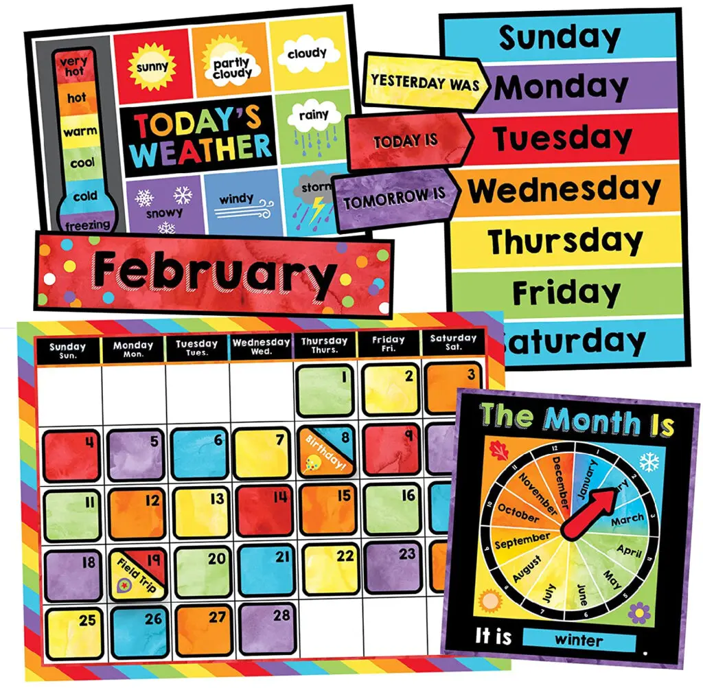 Calendar Bulletin Board Set 106pcs / Tender T8420 لوحات تربوية رزنامة