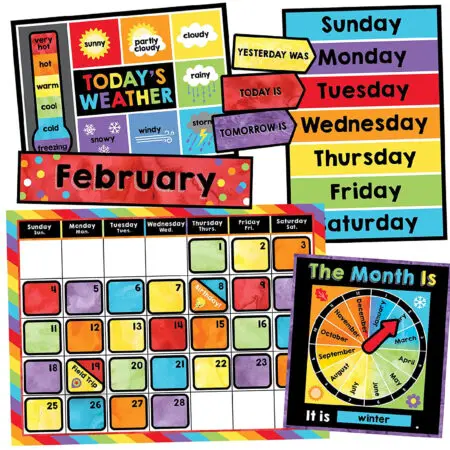 Calendar Bulletin Board Set 106pcs / Tender T8420 لوحات تربوية رزنامة