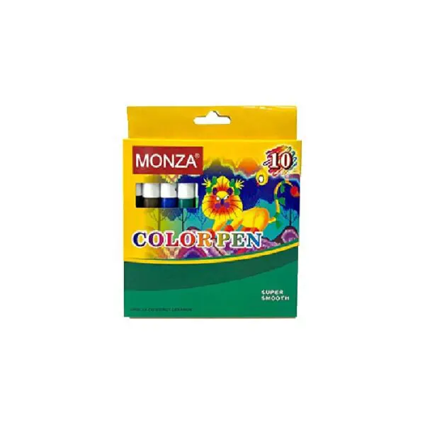 Monza Fibre Tip Pens Feutre JUMBO 10 Colors / S1646 738-10 تلوين مائي عريض