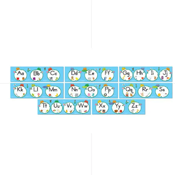 Funky Frogs Alphabet / Mini Bulletin Board Set 8pcs / CD-110264 كادر لوح
