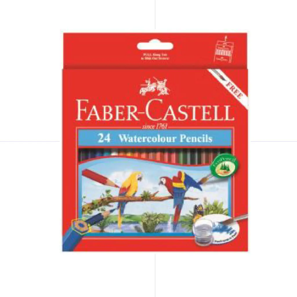 Faber Castell Watercolor Aqua Pencils 24 Colors / 114464 تلوين مائي خشب