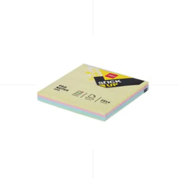 Deli Sticky Notes A01603 Pastel 4 Col. 76*76mm 100sh Shrink ورق ملاحظات