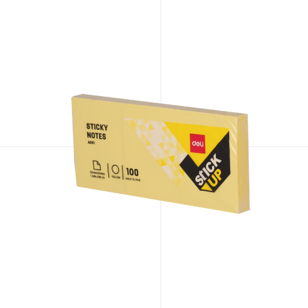 Deli Sticky Notes A00153 Pastel Yellow 1 Col. 38*51mm 100sh * 3PCS Shrink ورق ملاحظات