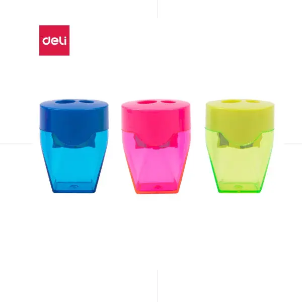 Deli Pencil Sharpener 2 Holes Cubic / 39768  مبراة