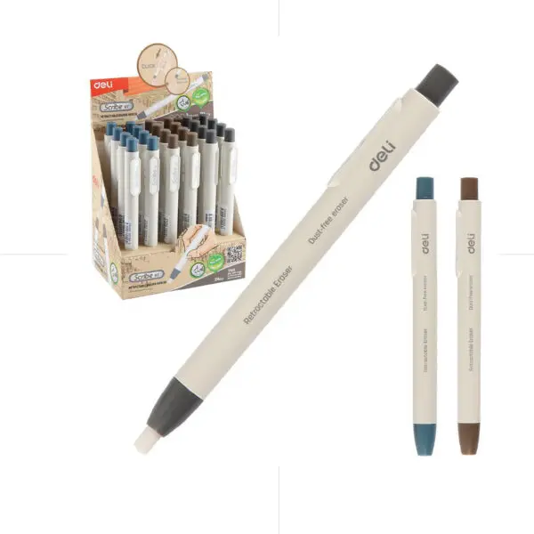 Deli Scribe Retractable Eraser Pen / H01800 ممحاة قلم رفيعة