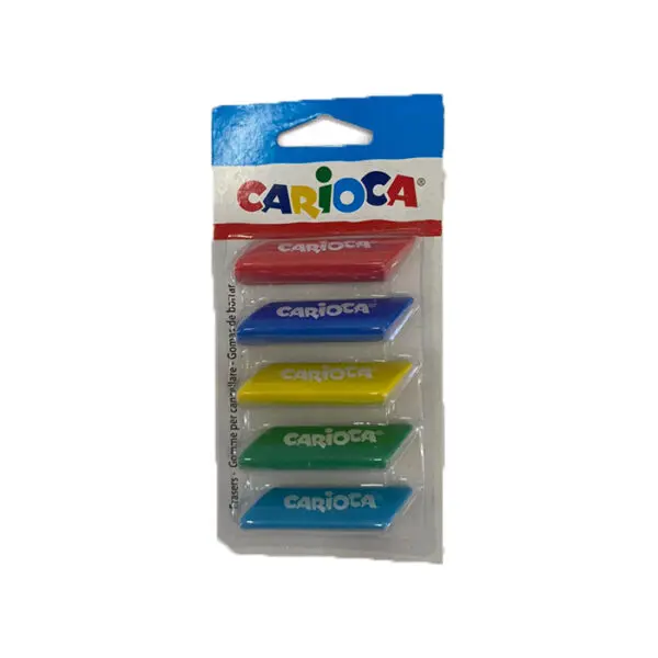 Carioca Eraser Trio 5 Pcs In Blister / 42783 ممحاة ملونة