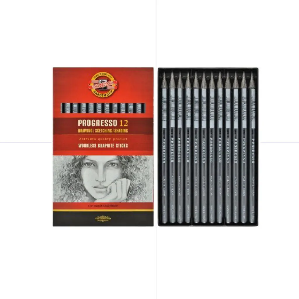 KOH Progresso 4 Woodless Graphite Pencil Set HB 2B 4B 6B مجموعة اقلام