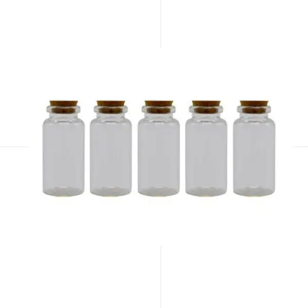HON Glass Bottle With Cork Cover 2.2*5cm 5/Bag / 18BS088 قنينة زجاج