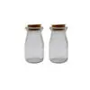 HON Glass Bottle With Cork Cover 9.8*4.8cm 2/Bag / 18BS091 قنينة زجاج