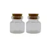 HON Glass Bottle With Cork Cover 4.7*5.5cm 2/Bag / 18BS093 قنينة زجاج
