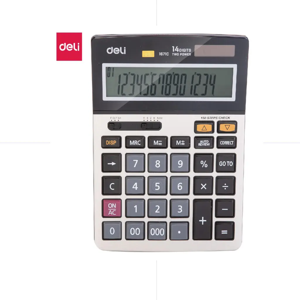 Deli Calculator 1671C / 0-00-000 / 14 digits الة حاسبة