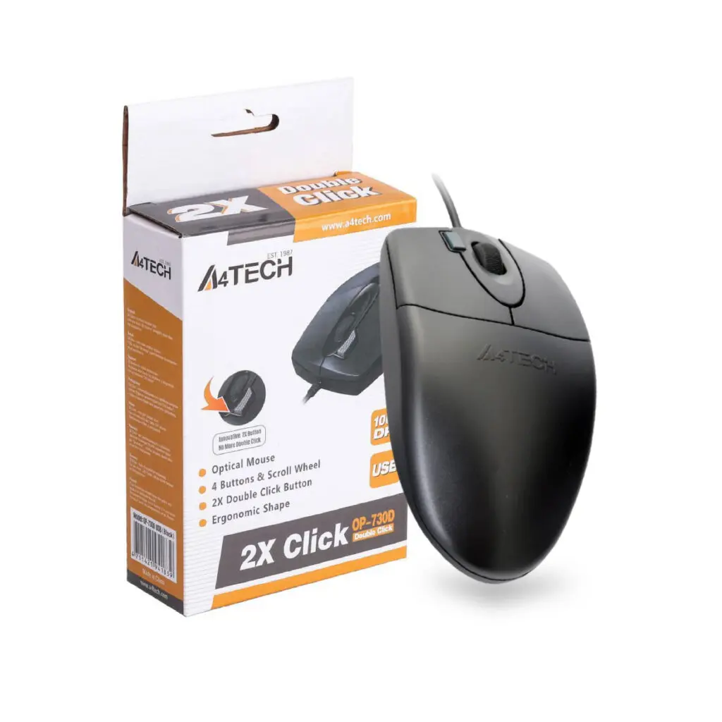 A4TECH Wired USB Mouse OP-620D Double Click