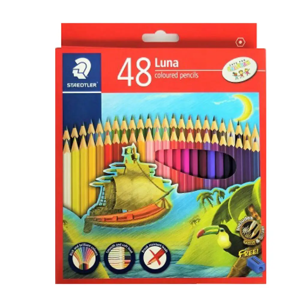 Staedtler Luna Coloring Pencils 48 Colors + Sharpener / 136C48 تلوين خشب