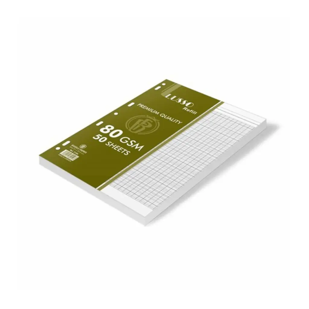 LUSSO Ringbook's Paper Refill Square 50sh 80g A4 21*29.5cm / BF-2106 غيار كلاسور مربع
