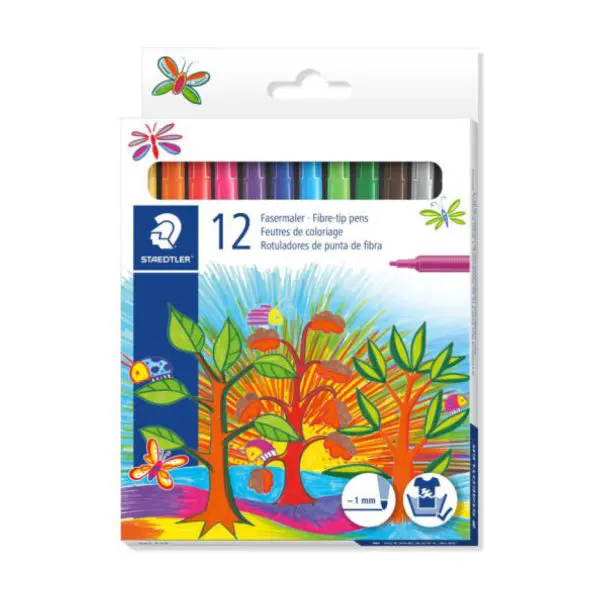 Staedtler Fibre Tip Pens Feutre 12 Colors / 325C12 تلوين مائي
