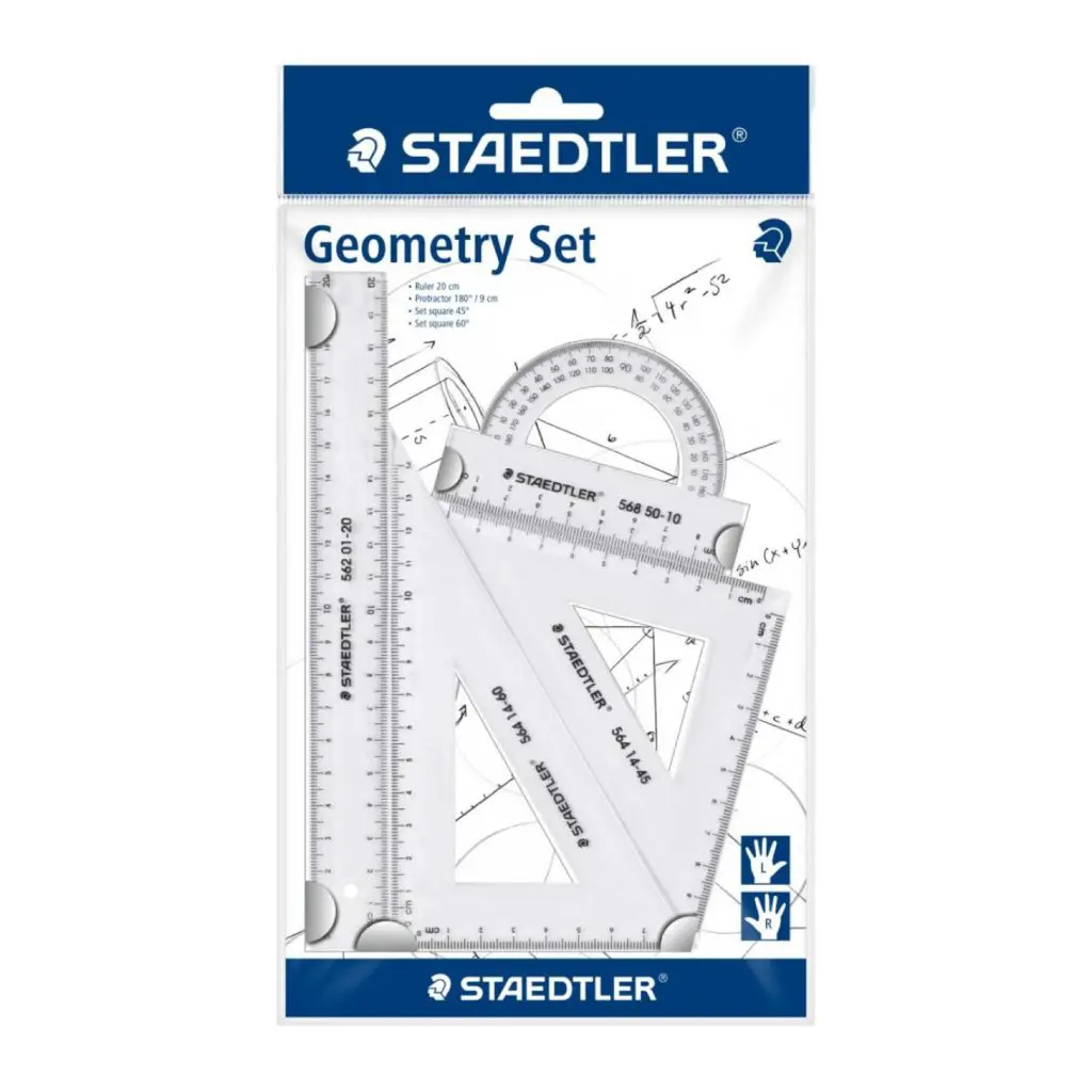 Staedtler Geometric Ruler Set 4 pcs Transp. cm L/R In Blister / 569PB4-0 بوشيت مساطر
