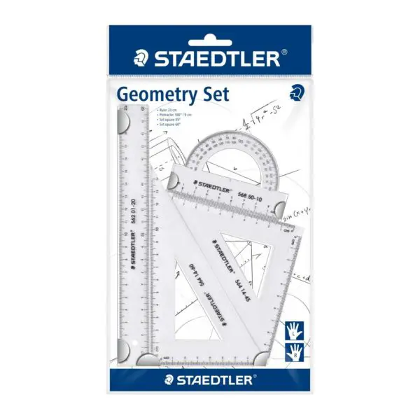 Staedtler Geometric Ruler Set 4 pcs Transp. cm L/R In Blister / 569PB4-0 بوشيت مساطر