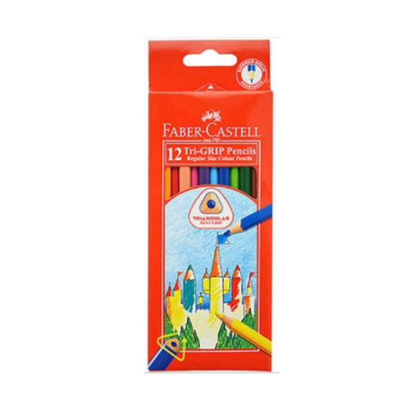 Faber Castell Coloring Pencils Triangular 12 Colors / 115853 Red تلوين خشب