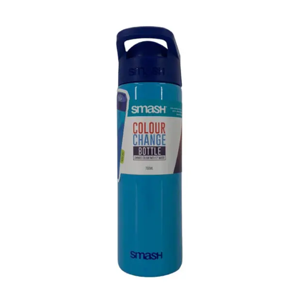 Smash Stainless Steel Colour Change Bottle Single Wall With Straw 750ml Blue / 31140 مطرة