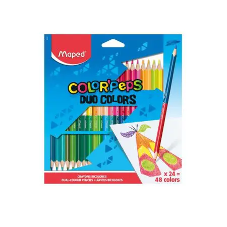 Maped Coloring Pencils 48 Colors (24 Pencils) Triangular Duo / 829602 تلوين خشب راسين